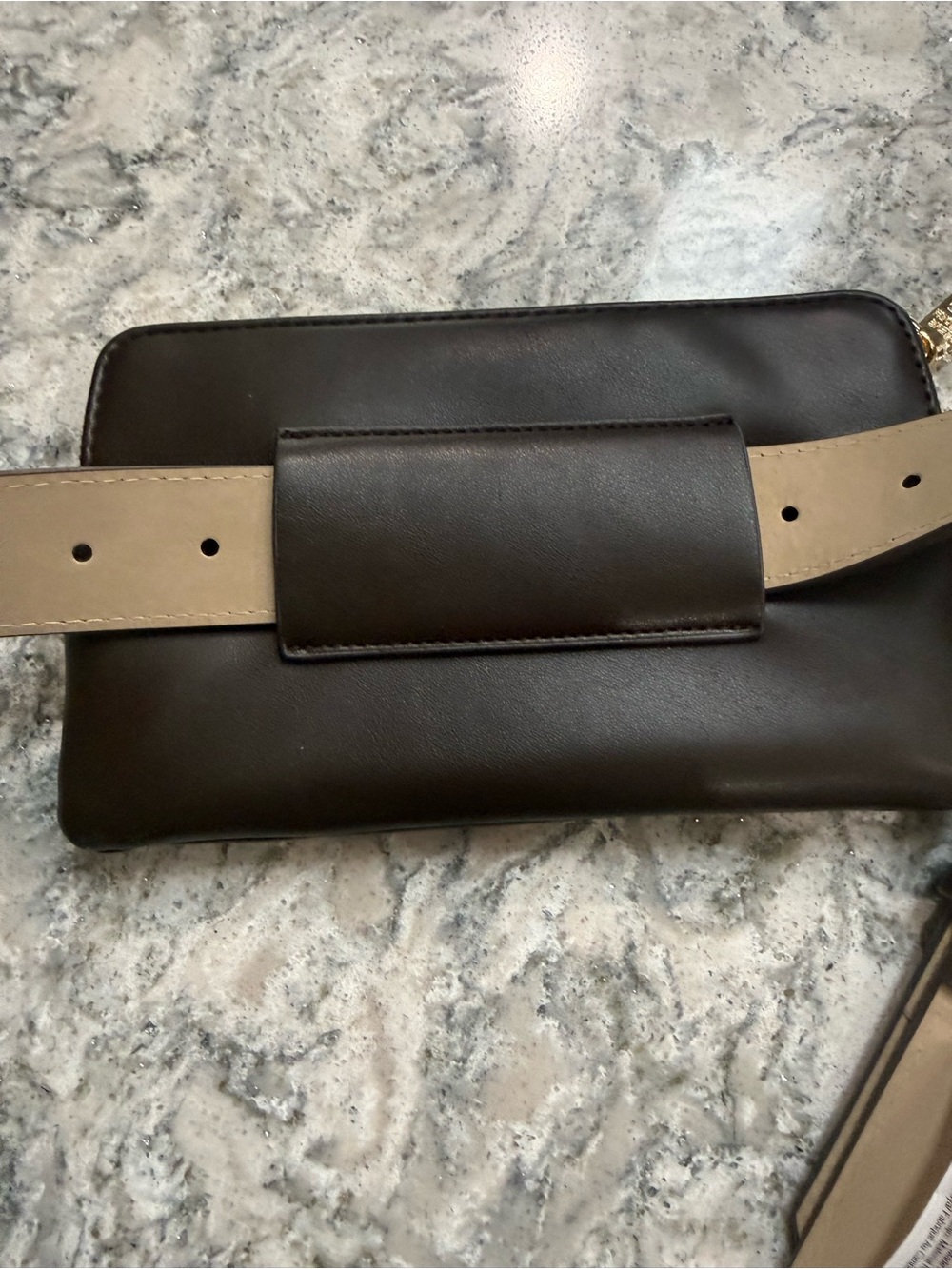 Steve Madden Brown belt bag/ cross body with Gold Plaque NWT - Picture 4 of 6